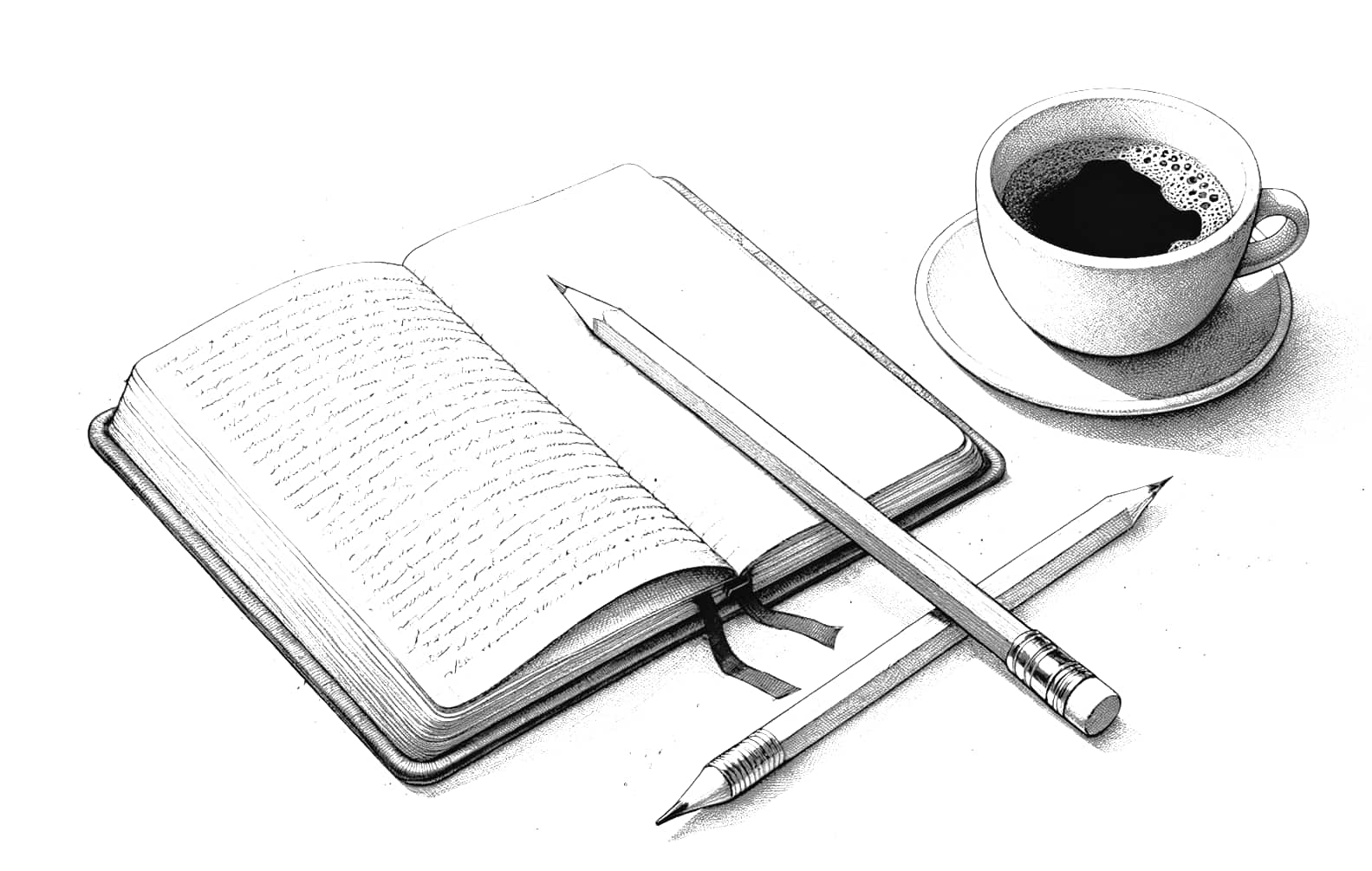 The image of a journal on the table